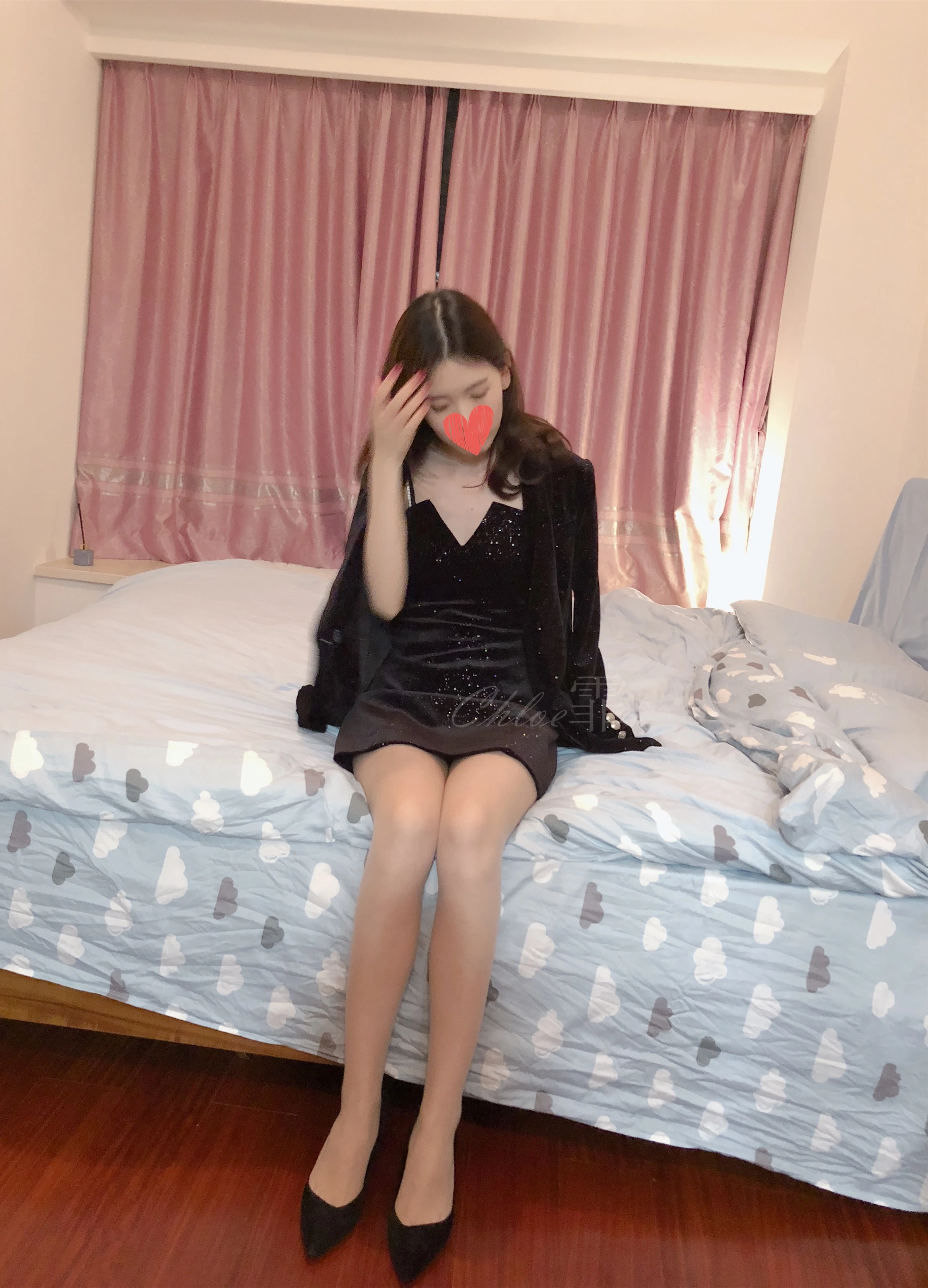 NO.014 名媛风女神气质黑色吊带裙外套 黑高跟鞋 德国FALKE 肉s - 1预览