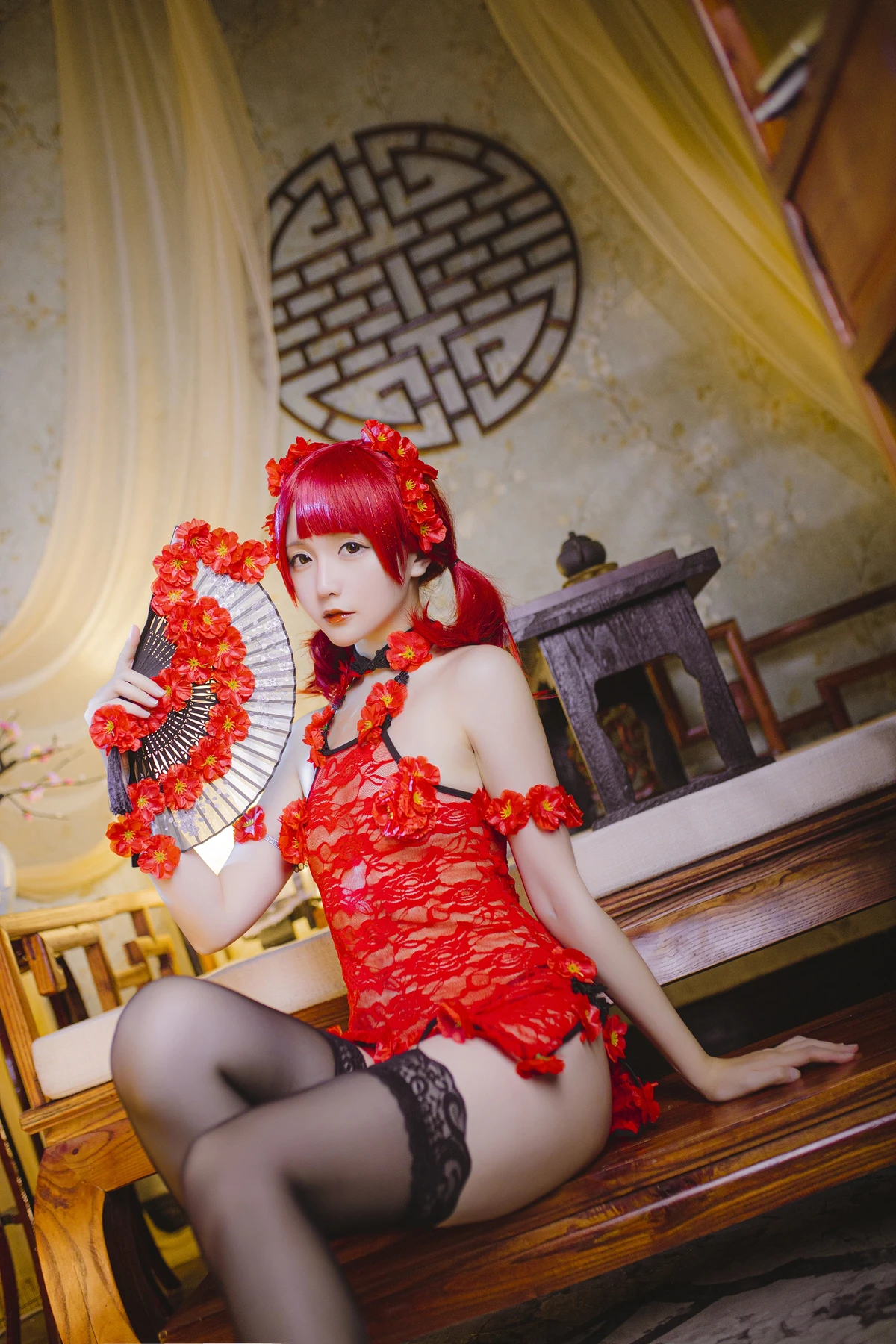 NO.049 花与旗袍 红旗袍 - 1预览