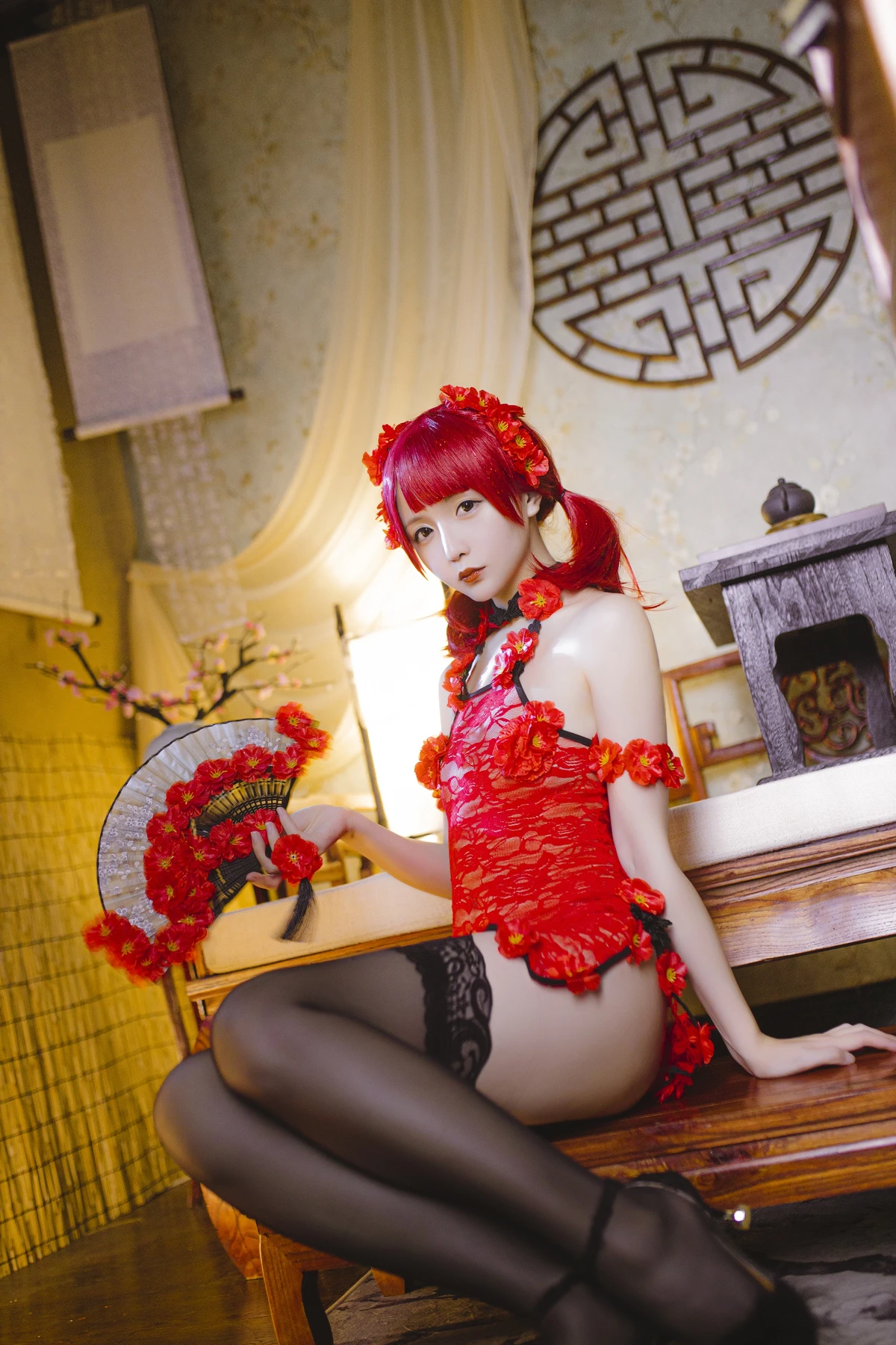 NO.049 花与旗袍 红旗袍 - 2预览